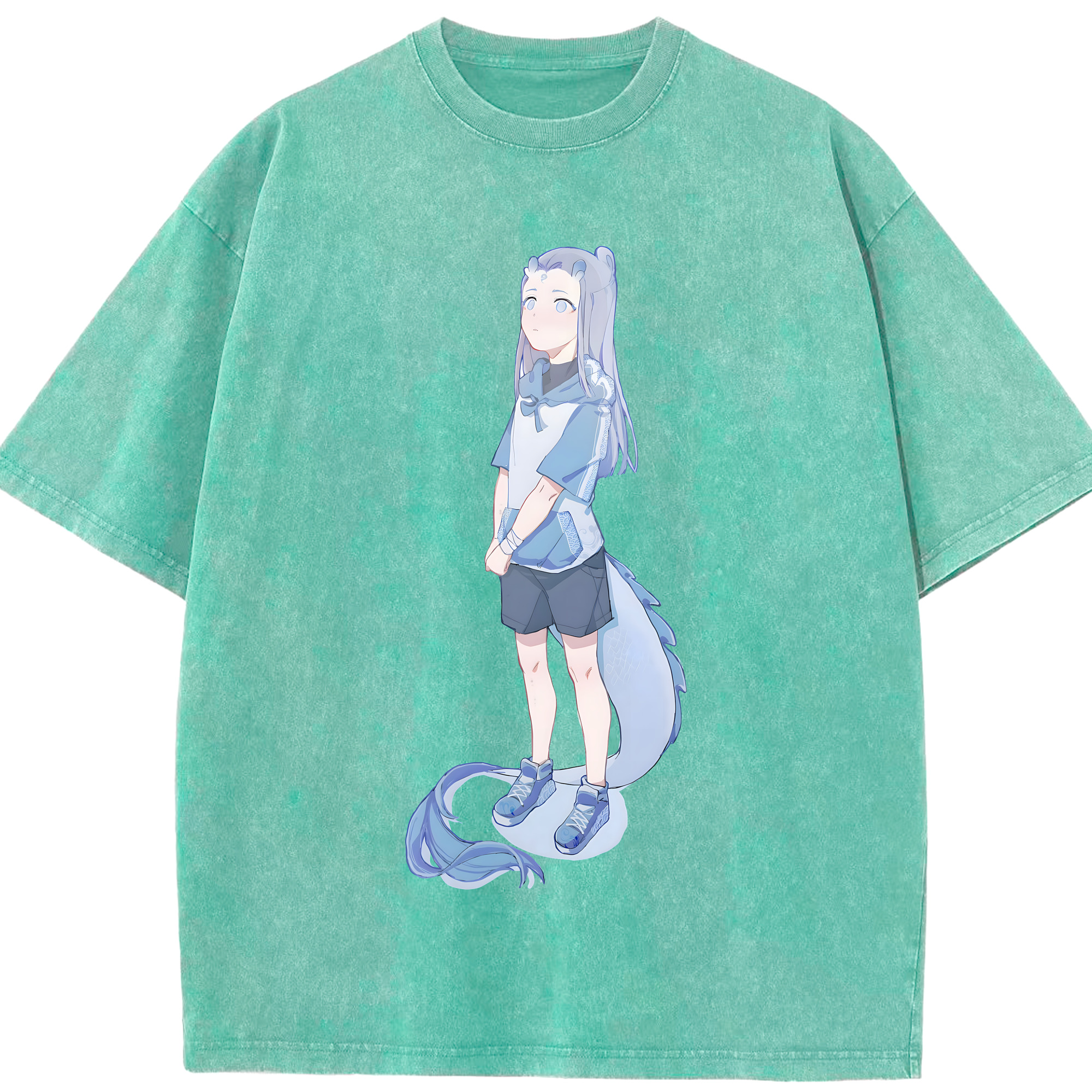 （画像用） Ne Zha 2 ナタ 魔童の大暴れ 綿100% ヴィンテージ風 半袖Tシャツ（フロントプリント）